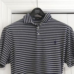 Ralph Lauren Gray and Navy Stripe Polo Shirt